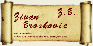Živan Brošković vizit kartica